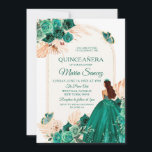 Boho Dusty Blue Floral Mexican Quinceañera Invitat Einladung<br><div class="desc">Boho Dusty Blue Floral Mexican Quinceañera Einladung</div>