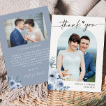 Boho Dusty Blue Floral Modern Arch Wedding Foto Dankeskarte<br><div class="desc">Dusty Blue Floral Modern Arch Wedding Foto Danke Karte. Für weitere Anpassungen verwenden Sie bitte das Design-Tool von Zazzle,  um diese Vorlage zu ändern.</div>