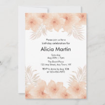 Boho Dusty Blush Blume Palm Leaf Geburtstag