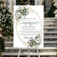 Boho Dusty Green Unplugged Hochzeitsposter