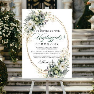 Boho Dusty Green Unplugged Hochzeitsposter Poster