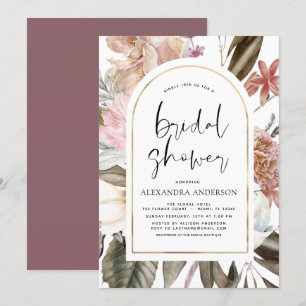 Boho Dusty Pink Burgundy Brautparty Einladung