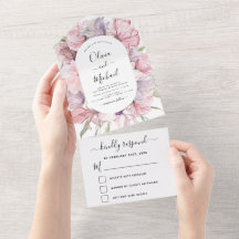 Boho Dusty Pink Lila Wedding RSVP