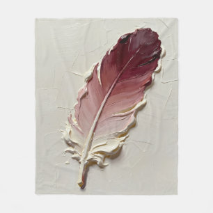 Boho Dusty Rose 3D Impasto Feder Ölmalerei Fleecedecke