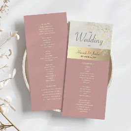Boho Dusty Rose Wedding Program Programm