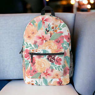 Boho Earth Ton blumengelb Vintag botanisch Bedruckter Rucksack