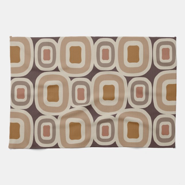 Boho Earth Tones Abstrakte Formen Geschirrtuch (Horizontal)