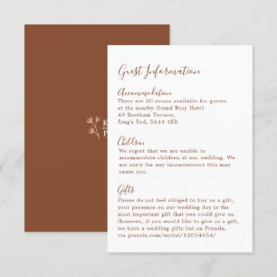 Boho Earthy Botanical Elegant Ivory Guest Begleitkarte