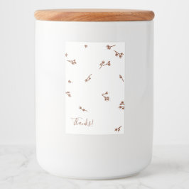 Boho Earthy Botanical Elegant Ivory Lebensmitteletikett