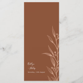 Boho Earthy Botanical Elegant Ivory Wedding Menükarte