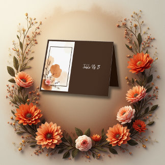 Boho Earthy Floral Accents table number card Dankeskarte