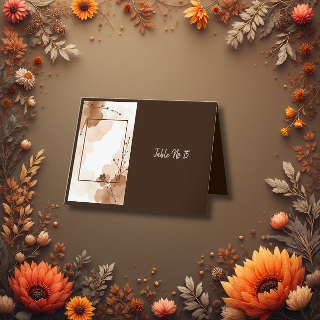 Boho Earthy Floral Accents table number card Dankeskarte (Von Creator hochgeladen)