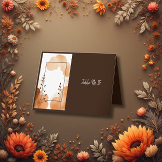 Boho Earthy Floral Accents table number card Dankeskarte