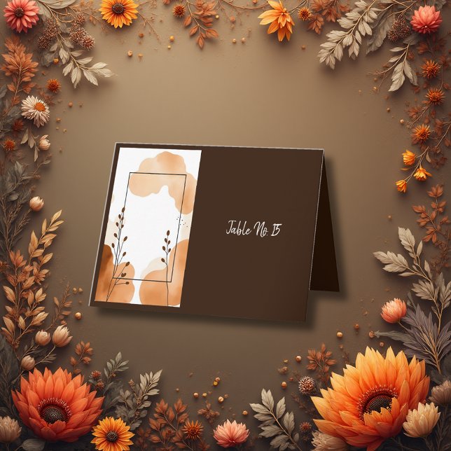Boho Earthy Floral Accents table number card Dankeskarte (Von Creator hochgeladen)