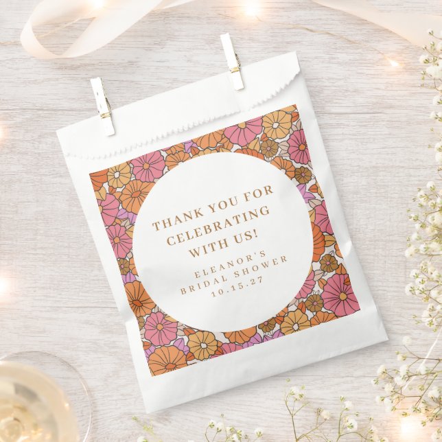 Boho Earthy Floral Brautparty Custom Vielen Dank Geschenktütchen (Ausgeschnitten)