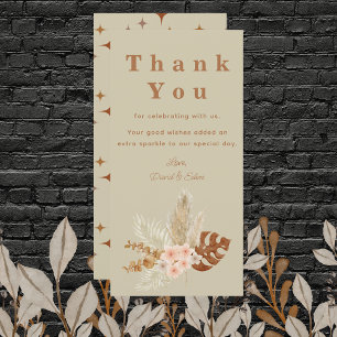 Boho Earthy Tones Retro Wedding Danke Card