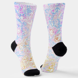 Boho Eclectic Hippie Funky Colorful Pastel Marble Socken