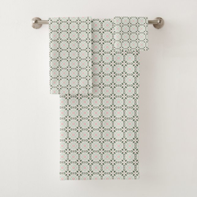 Boho Eclectic Intricate Delicate Weihnachtsmuster Badhandtuch Set (Insitu)