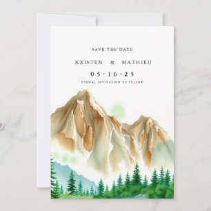 Boho Editable Mountain Save The Date