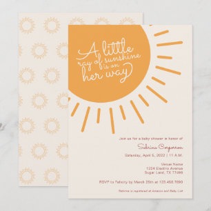 Boho Ein kleiner Sonnenstrahl ist auf dem Weg Mädc Einladung