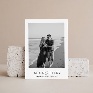 Boho Einfache Elegante Text- und Foto-Hochzeit Save The Date