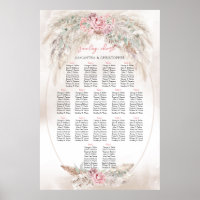Boho einfache Pampas und staubige Rose Hochzeitssi