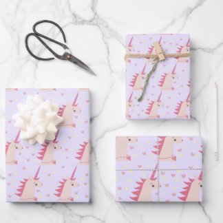Boho-Einhorn-Pastellfarben Geschenkpapier Set