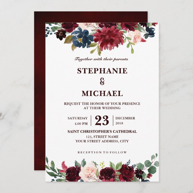 Boho Einladung (Vorne/Hinten)