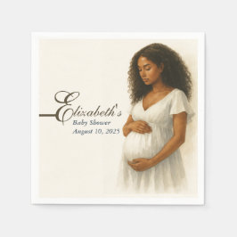 Boho Elegant  baby shower Black mom-to-be Serviette