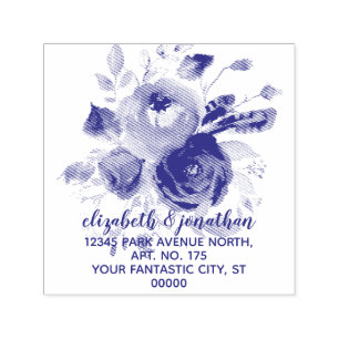 Boho Elegant Floral Wedding Rücksendeadresse Permastempel