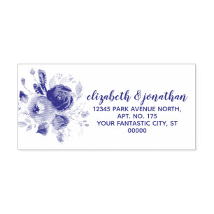 Boho Elegant Floral Wedding Rücksendeadresse Permastempel