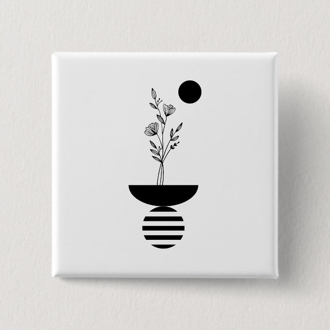 Boho Elegant Flower Button (Vorderseite)