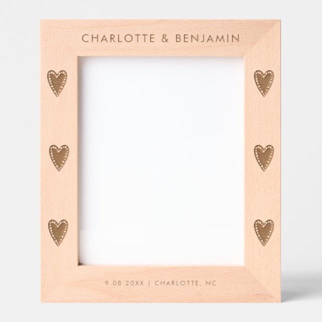 Boho Elegant Minimalistisch Couple Foto Geätzte Rahmen (Vorderseite)