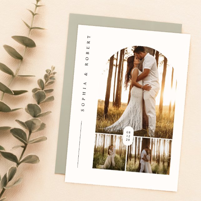 Boho Elegant Minimalistisch Foto Wedding Einladung (Von Creator hochgeladen)