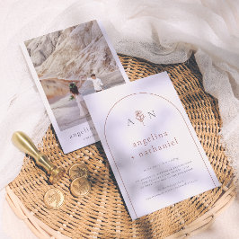 Boho Elegant Minimalistische Blumenstrauß Foto Hoc Einladung