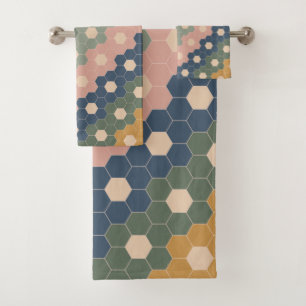 Boho élégant Motif géométrique Bleu Vert Bleu