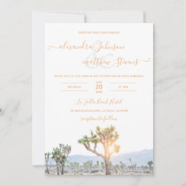 Boho Elegant Orange Joshua Tree Wedding Einladung
