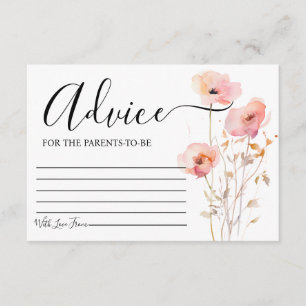 BOHO ELEGANT PINK BLUSH BLUME RAT BABY SHOWER BEGLEITKARTE