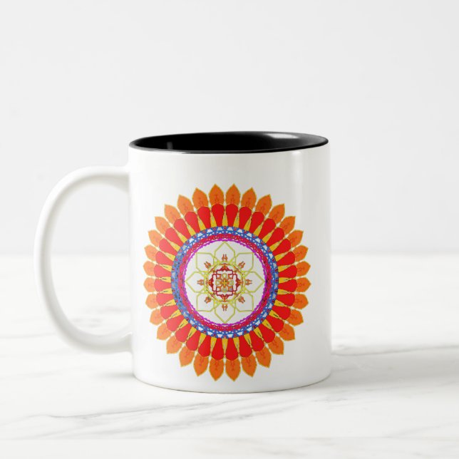 Boho Elegant Rhythmic Euphoria  Zweifarbige Tasse (Links)