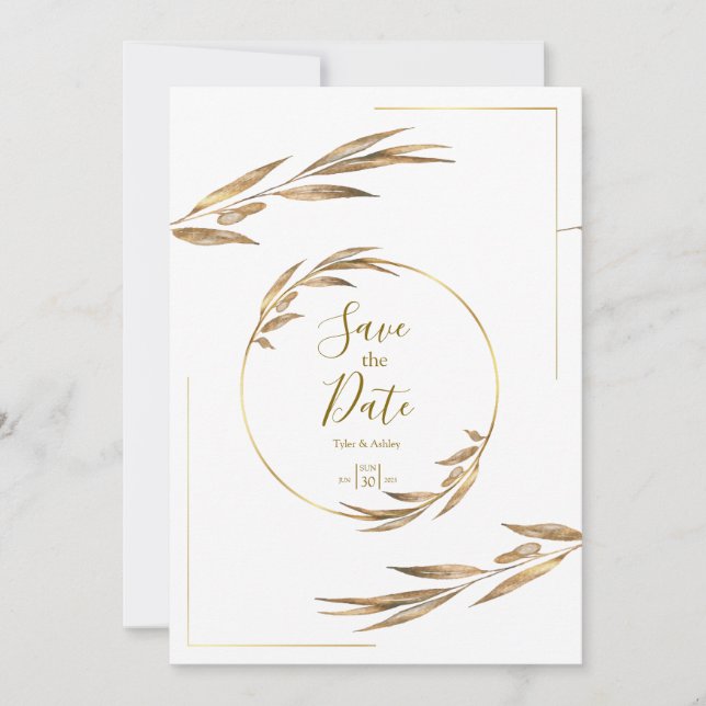 Boho Elegant Rustic Floral Wedding Einladung (Vorderseite)