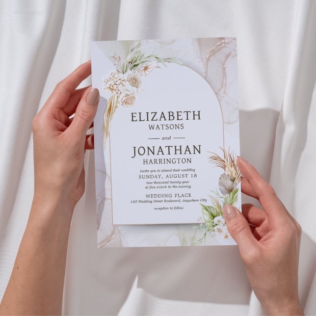 Boho Elegant Wedding Einladung (Modern Boho Elegant Wedding Invitation)