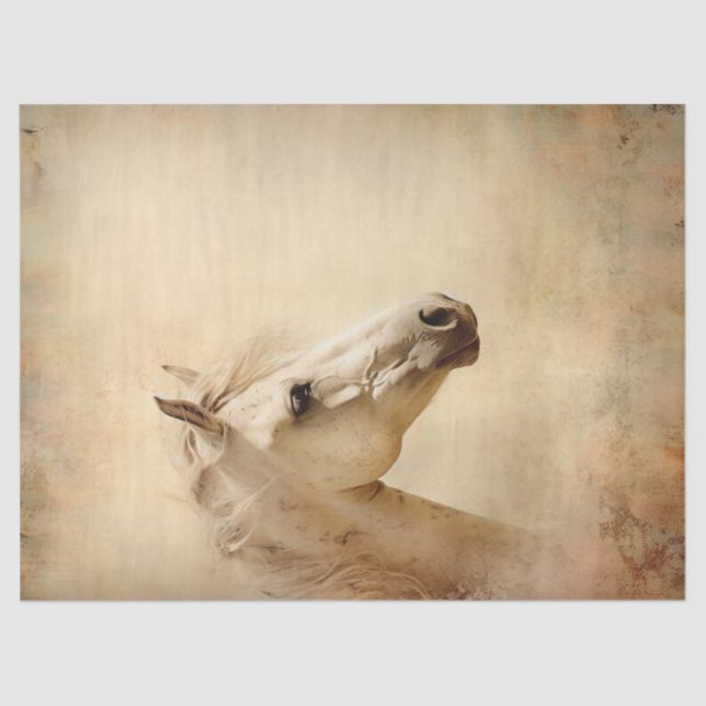 Boho Elegant White Horse Seidenpapier (Vorderseite)