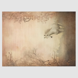 Boho Elegant White Horse Seidenpapier