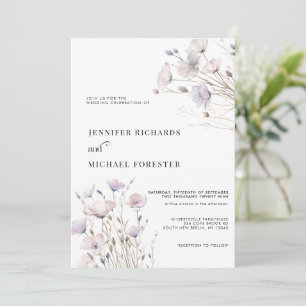 Boho Elegant Wildblume Wedding Einladung