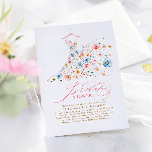Boho Elegant Wildblumen Floral Brautparty Einladung