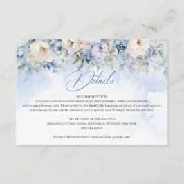 Boho Elegant Winterstaubblau und Elfenbeinblauer B Begleitkarte