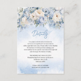 Boho Elegant Winterstaubblau und Elfenbeinblauer B Begleitkarte