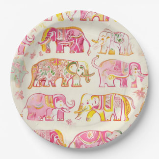 Boho Elephant Paper Tellers - Blockdruckverfahren  Pappteller