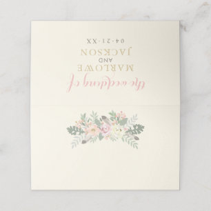 Boho Elfenbein Rosa Gold Blumen Monogramm Hochzeit Platzkarte