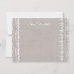 Boho Embroidery Tribal Pattern Stationery - Grau